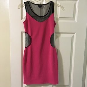 Pink and black mesh dress